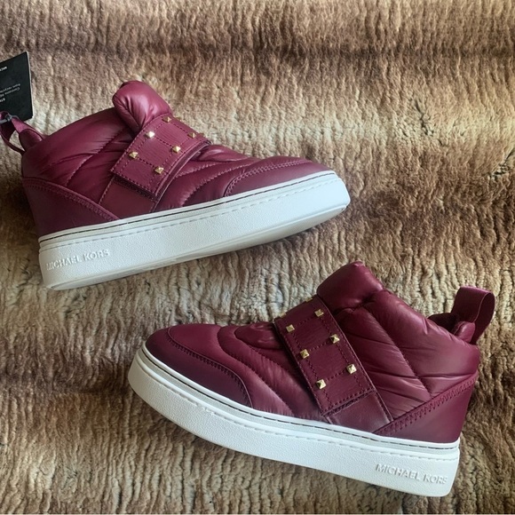 Michael Kors Stirling Embellished Quilted Recycled Polyester High-Top Sneaker - Picture 4 of 13